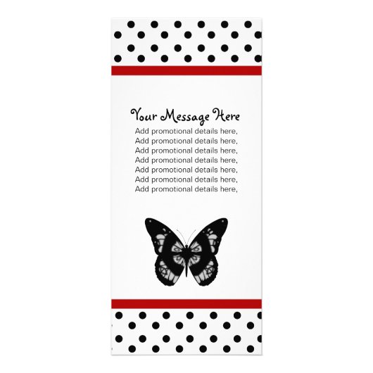 蝶および水玉模様の棚カード ラックカード (正面)