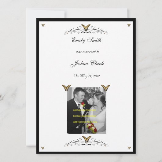 蝶および渦巻の駆け落ちの発表 案内状 (裏面)