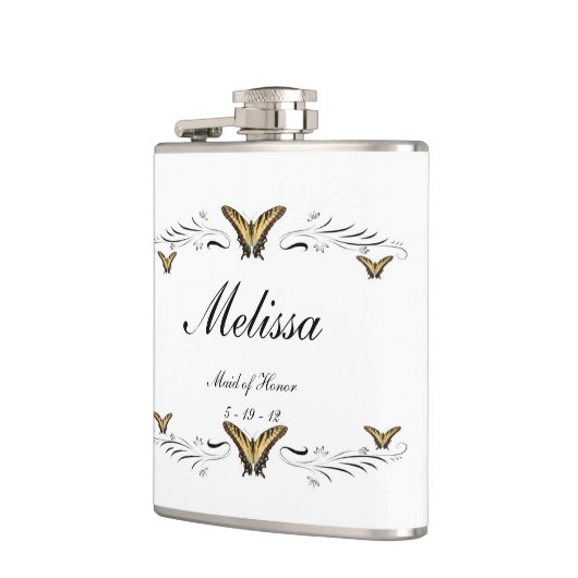 蝶および渦巻 フラスク (左)