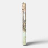 蝶および花が付いているヴィンテージの郵便はがき Case-Mate iPhoneケース (裏面 / 左)