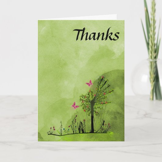 蝶および花のサンキューカード サンキューカード (正面)