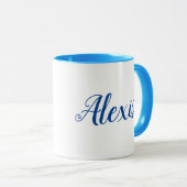 蝶および花のリースのカスタムな引用文および名前 マグカップ (正面右)