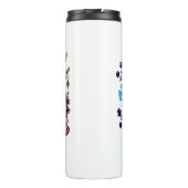 蝶および花のリースのカスタムな引用文か名前 タンブラー (裏面)