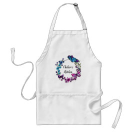 蝶および花のリースの名前をカスタムする スタンダードエプロン