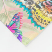 蝶および花9の写真のコラージュのモノグラム フリースブランケット (角)