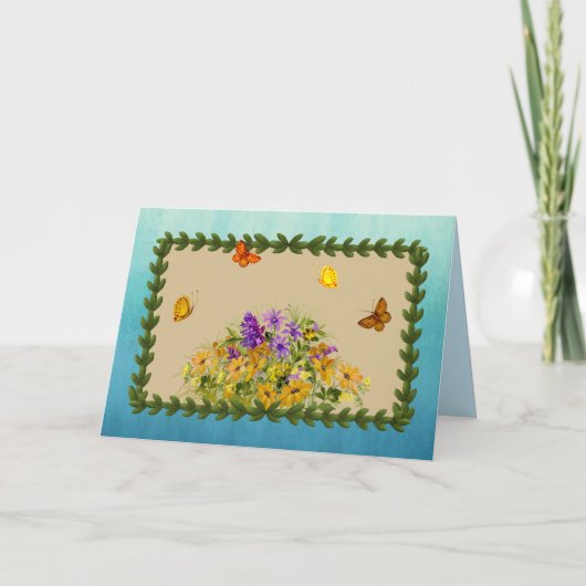 蝶および花 カード (正面)