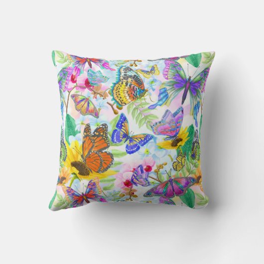 蝶および花 クッション (裏面)