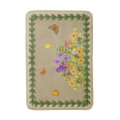 蝶および花 バスマット (正面縦)