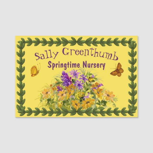 蝶および花 名札 (正面)