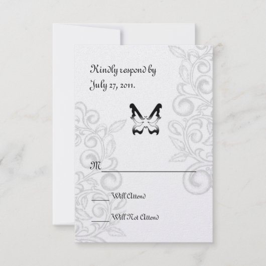 蝶および華麗さRSVP 出欠カード (正面)