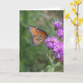 蝶および野生の花の挨拶状 カード (黄色い花)