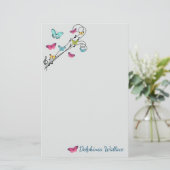 蝶および音楽 便箋 (スタンド正面)