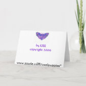 蝶および黄色い花が付いている挨拶状 カード (裏面)