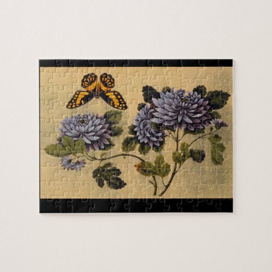 蝶およびDahlias',の未知のartist_The東洋 ジグソーパズル (横)