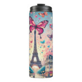蝶お洒落とパリの夢の風景 タンブラー (正面)