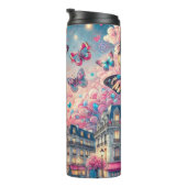 蝶お洒落とパリの夢の風景 タンブラー (回転右)