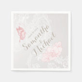 蝶お洒落とレースのパーティーナプキン スタンダードカクテルナプキン (正面)