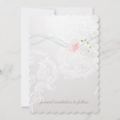 蝶お洒落とレースの日付を保存 セーブザデート (裏面)