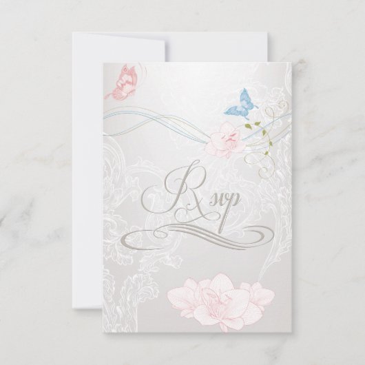 蝶お洒落とレースRSVP 出欠カード (正面)