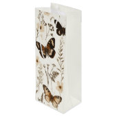 蝶お洒落と花柄 ワインギフトバッグ (裏面アングル)