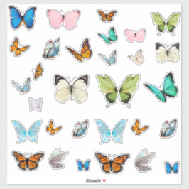 蝶お洒落のステッカー シール