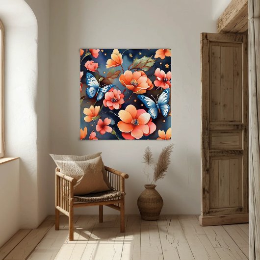 蝶お洒落イラストレーションユニーク ポスター