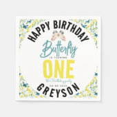 蝶お洒落フローラ第1誕生日 スタンダードカクテルナプキン (正面)