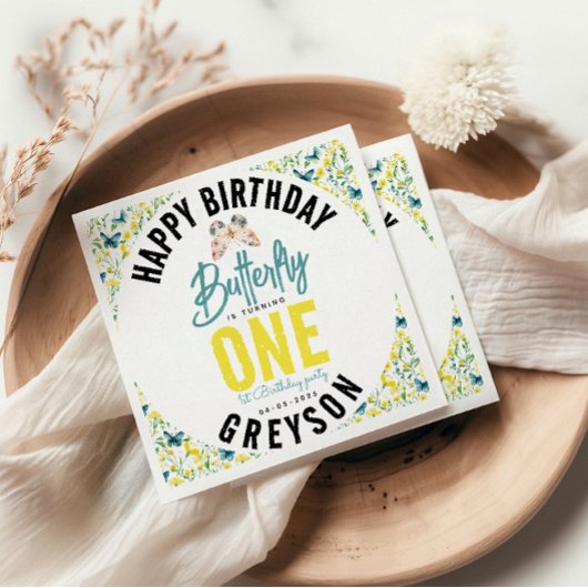 蝶お洒落フローラ第1誕生日 スタンダードカクテルナプキン
