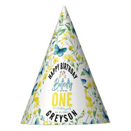 蝶お洒落フローラ第1誕生日 パーティーハット