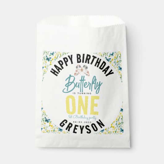 蝶お洒落フローラ第1誕生日 フェイバーバッグ (正面)