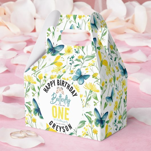 蝶お洒落フローラ第1誕生日 フェイバーボックス (ウェディング)