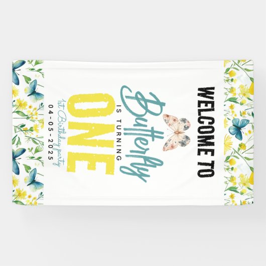 蝶お洒落フローラ第1誕生日 横断幕 (横)