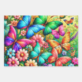 蝶お洒落付きレインボーガーデン ラッピングペーパーシート (正面3)