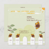 蝶お洒落別れパーティの招待状 招待状 (正面/裏面)