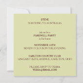 蝶お洒落別れパーティの招待状 招待状 (裏面)