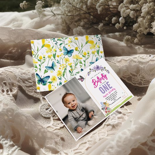 蝶お洒落園1st誕生日の写真 招待状