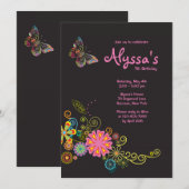 蝶お洒落招待状 招待状 (正面/裏面)