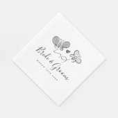 蝶お洒落結婚スケッチ付きナプキン スタンダードランチョンナプキン (角)
