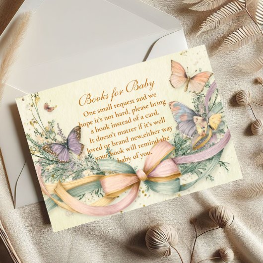 蝶お洒落蝶の弓ベビー エンクロージャーカード