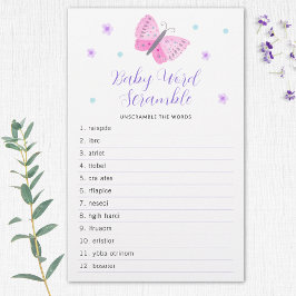 蝶お洒落赤ちゃんシャワーワードゲーム