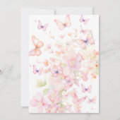 蝶お洒落赤ちゃんシャワー招待状 招待状 (裏面)