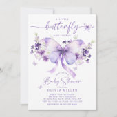蝶お洒落赤ちゃんシャワー招待状 招待状 (正面)