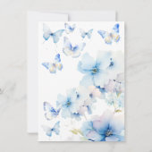 蝶お洒落赤ちゃんシャワー招待状 招待状 (裏面)