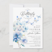 蝶お洒落赤ちゃんシャワー招待状 招待状 (正面)