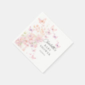 蝶お洒落赤ちゃんシャワー スタンダードカクテルナプキン (角)