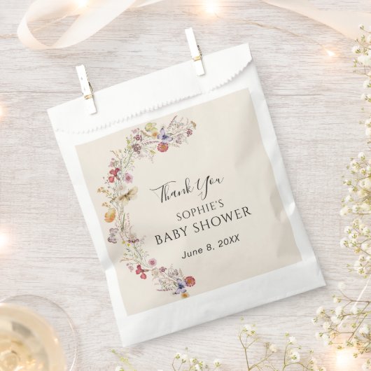 蝶お洒落赤ちゃんシャワー フェイバーバッグ (クリップ留めされた状態)