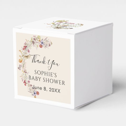 蝶お洒落赤ちゃんシャワー フェイバーボックス (正面サイド)