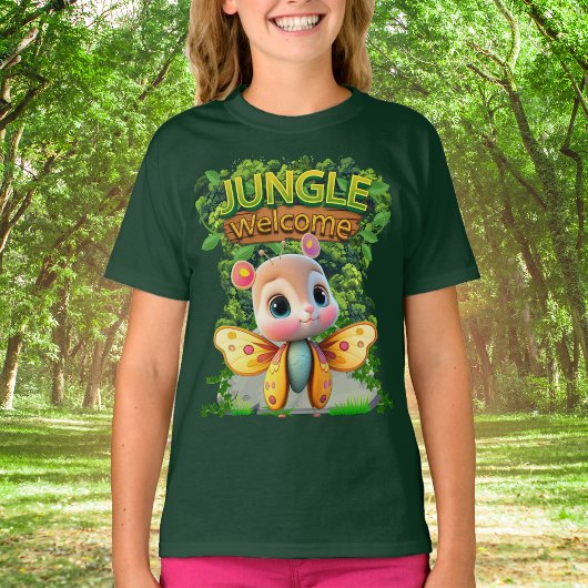 蝶お洒落野生動物キャラクター🦋 Tシャツ