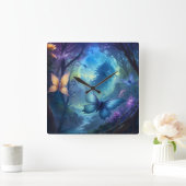 蝶お洒落類 スクエア壁時計 (ホーム)