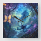 蝶お洒落類 スクエア壁時計 (正面)